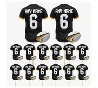 Personalised Rugby Shirt Toppers, Food Picks, Jersey Cupcake, Party Decorations, 14 Pack (DRAGONS COLOURS)