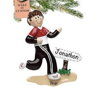 Personalised Runner Ornament 2025 - Fast & Free 24h Customisation - Sport Christmas Ornaments for Tree - Custom Gift Wrapped Running Boy Keepsake for Runners