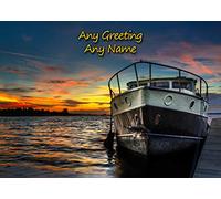 Personalised Sailing Ship Boat Greeting Card (Birthday, Christmas, Any Occasion) - Custom Card for Him or Her Male Female Family Kids Boys Girls any Age