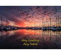 Personalised Sailing Ship Boat Greeting Card (Birthday, Christmas, Any Occasion) - Custom Card for Him or Her Male Female Family Kids Boys Girls any Age