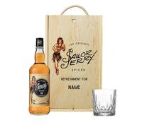 Personalised Sailor Jerry Spiced Rum Gift Set with Rum Glass