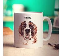 Personalised Saint Bernard Dog Mug - Add Any Name - Gift for Pets, Dog Lovers - Present for Christmas, Birthday - 11oz Ceramic Cup