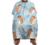 Personalised Salon Cape, Cute Watercolor Hedgehog, Hairdressers Gown Professional Hair Cape for Men Women Family