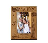 Personalised San Francisco Holiday Memory Photo Frame, Engraved Finish (Portrait, 4 x 6 Inch)