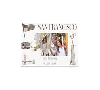 Personalised San Francisco Holiday Memory White Photo Frame Engraved (Landscape)