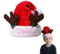 Personalised Santa Hat Christmas Knitted Custom withText Name for Adults & Kids Supplies for New Year Party Festive Accessory Christmas Hat (multicolor)