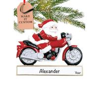 Personalised Santa Ornament 2025 - Fast & Free 24h Customisation - Motorcycle Christmas Ornaments for Tree - Custom Gift Wrapped Motorbike Keepsake for the Festive Season
