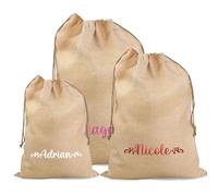 Personalised Santa Sacks with Stockings, Customised Santa Sacks with Names, Custom Stocking Santa Sacks, Customise Santa Sack, Personalised Christmas Cotton Stocking Gifts for Kid, Baby, Pet, Family