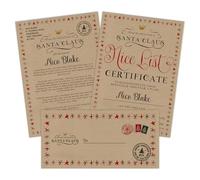 Personalised Santa's Nice List Certificate, Custom Made A4 Size Semi-Gloss Card and A4 Letter (with Envelope) Perfect for Kids' Christmas Rewards (Certificate and Letter)