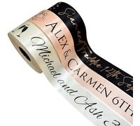 Personalised Satin Ribbon 48mm, Custom Printed Text, for Car Ribbons, Wedding Favours, Gift Wrapping, Prom and Events