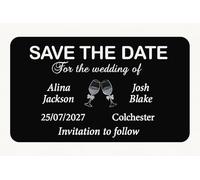 Personalised Save The Date Card Metal Engraved Bespoke Wedding Engagement Invite