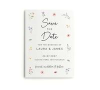 Personalised Save The Date Cards, Custom Modern Wildflower Wedding Invites