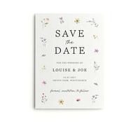 Personalised Save The Date Cards | Minimalist Floral Botanical Wedding Announcement Invitations with Custom Names, Date & Venue Location