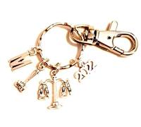 Personalised Scales of Justice, Lawyer, Solicitor, Law Brief, Magistrate Judge Keyring in a Velvet Bag