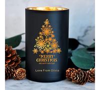 Personalised Scented Candles Cedarwood Cinnamon Sandalwood Candle Natural Coconut Wax Candles for Christmas Candle Gift for Her Him up to 40 Hours Burn Time (Design 02)