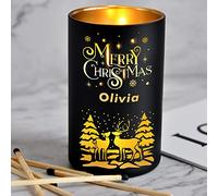 Personalised Scented Candles Cedarwood Cinnamon Sandalwood Custom Gift Scented Candle Natural Coconut Wax Candle for Christmas Candle Gift for Her Him 40 Hours Burn Time(Design2)