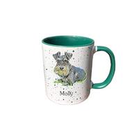 Personalised Schnauzer Mug Gift - Present for Dog Lovers - Gifts for Dog Owners - Personalised Dog Mug - Country Style Mug (Yellow)