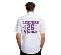 Personalised School Leavers Shirt 2026, Personalised Graduation Apparel, Classic Leaver Keepsake Design, Custom Name Year School Leavers Gift, Comfortable Lightweight Button Down Personalised Shirt