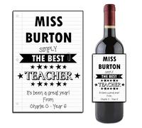 Personalised School Teacher Thank You Gift Idea N162 - Wine Champagne Bottle Photo Label