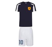 Personalised Scotland Style Kit French Navy Football Shirt, Shorts for Men and Women Best Birthday Gift for Adults Playwear (XL)