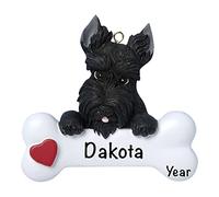 Personalised Scottie Dog Bone Ornament 2025 - Fast & Free 24h Customisation - Pet Christmas Ornaments for Tree - Custom Gift Wrapped Scottish Terrier Keepsake for Dog-Lovers