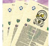 Personalised Scottish Clan History Print - Unframed