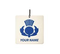 Personalised Scottish Thistle Car Air Freshener (Custom Crest/Insignia/Emblem/Xmas Christmas Stocking Filler/Secret Santa/Novelty Scented Gift)