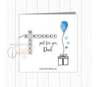 Personalised Scrabble Tiles Birthday Card - Friend, Brother, Son, Dad, Uncle, Godfather, Papa, Grandad