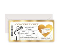 Personalised Scratch Card Reveal, Surprise Concert Ticket Scratch-Off Card for Events, Festival, Gig, Custom Concert Ticket Gifts for Women, Men, Birthday, Anniversary, Christmas (Design 2)