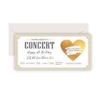Personalised Scratch Card Reveal, Surprise Concert Ticket Scratch-Off Card for Events, Festival, Gig, Custom Concert Ticket Gifts for Women, Men, Birthday, Anniversary, Christmas (Design 3)