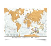Personalised Scratch the World® travel edition map print - travel sized 42.0 (w) x 29.7 (h) cm