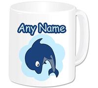 Personalised Sea Animal Gifts - Dolphin Mug Coffee Tea Cup with Name - Cute Birthday Christmas Gifts for Kids Women Men