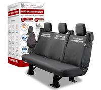 Personalised Seat Covers to fit the Ford Transit Custom 2013 to 2023 | Waterproof, Heavy Duty, Seat Mounted Airbag Compatible, Durable, Easy to Fit | Tailored Rear Bench Seat Cover | Black