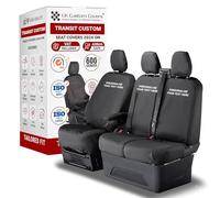 Personalised Seat Covers to fit the Ford Transit Custom 2024 On Waterproof, Heavy Duty, Seat Mounted Airbag Compatible, Durable, Easy Fit - Tailored Driver & Double Passenger Seat Covers With Tray