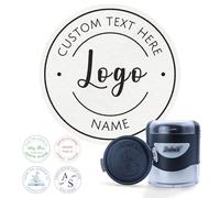 Personalised Self-Inking Stamp - Custom Business Stamp with Logo Name Design, for Book, Teacher, Address, Office - from The Library of - Round 42mm, 5 Colours