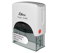 Personalised Self-Inking Stamp - Custom Name, Address or Business - Multiple Sizes & Fonts (White, 14 x 38 mm / 3 Lines)