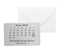 Personalised Sentimental Keepsake Day You Became My Dad Date Metal Wallet Card Father's Day New Baby Gift