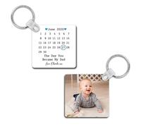 Personalised Sentimental Keepsake Day You Became My Dad Photo Double-Sided Plastic Keyring - Father's Day Gift (Organza Gift Bag Packaging)