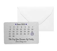 Personalised Sentimental Keepsake Day You Became My Daddy Date Metal Wallet Card Father's Day New Baby Gift