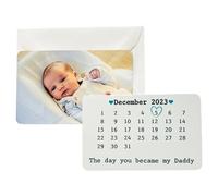 Personalised Sentimental Keepsake Day You Became My Daddy Photo Double-Sided Metal Wallet Card Father's Day Gift (Organza Gift Bag Packaging)