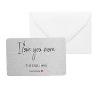 Personalised Sentimental Keepsake I Love You More The End Metal Wallet Card Valentine's Gift (Organza Gift Bag)