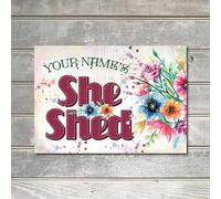 Personalised She Shed Sign Indoor/Outdoor Oasis and Sanctuary Decor Metal Plaque