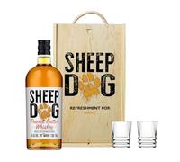 Personalised Sheep Dog Peanut Butter Whiskey Liqueur Gift Set with Shot Glasses - 70cl | 35% ABV | Custom Whiskey Gift for Him or Her