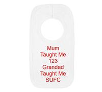 Personalised Sheffield United Style Baby BIB - Grandad Taught Me 123 - Beautifully Embroidered Gift