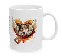 Personalised Shetland Sheep Dog Memorial Mug, Rainbow Bridge, Forever Missed, Sympathy, in Memory of, Remembering, Always in Our Hearts, Pets, My Favourite Hello and My Hardest Goodbye