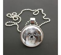 Personalised Shih Tzu Dog Photo Pendant On 18" (Or Any Size) Silver Coloured Ball Chain Necklace Gift