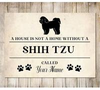 PERSONALISED SHIH TZU Sign Pet Name Dog Homemade Decor Metal Plaque