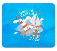 Personalised Shine On Captain Any Name Lighthouse Boat Mouse Mat Pad 24cm x 19cm
