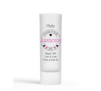 Personalised Shot Glass 18 Years of Being Awesome Pink Hearts 2007 Design 18th Birthday Gift for Her|Daughter|Granddaughter|Sister|Girls