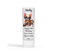 Personalised Shot Glass French Bulldog Leopard Print Gift for Birthday 18th|21st|30th|40th|Daughter|Granddaughter|Mum|Mummy|Girls|Girlfriend